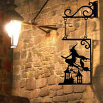 Halloween Silhouette Metal Sign, Witch Metal Silhouette, Witch Silhouette Yard Sign, Outline Wall Decor, Metal, for Halloween Decor