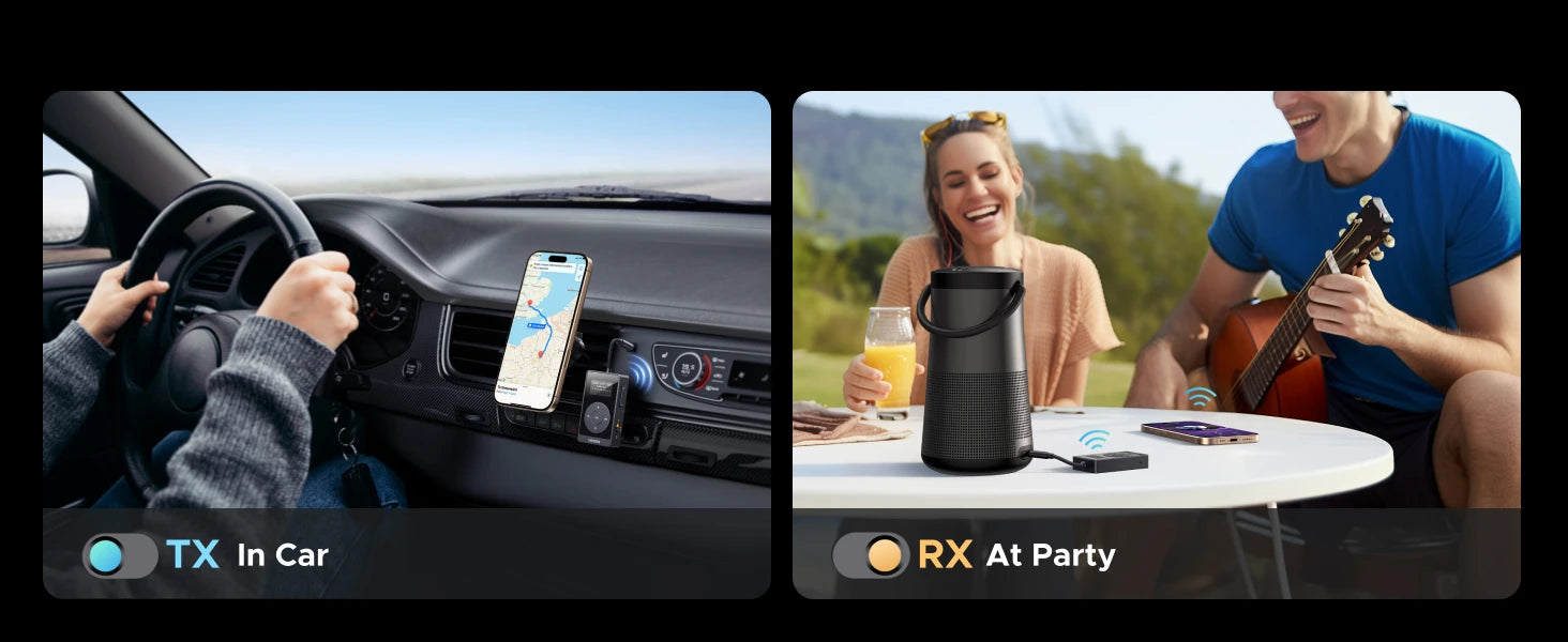 UGREEN aptX HD Airplane Bluetooth 5.3 Receiver Transmitter for All Headphones Wireless Audio Aux Bluetooth Adapter for TV Flying