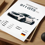 Porsche Cars Poster Self-adhesive Art Waterproof Paper Sticker Coffee House Bar Room Wall Decor