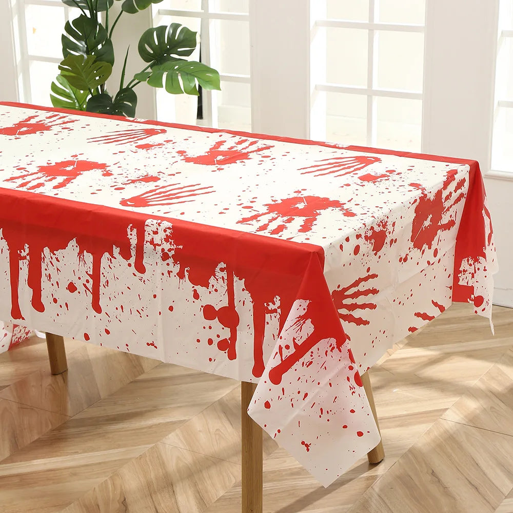 1Pcs Halloween Skeleton Pumpkin Spider Tablecloth Halloween Ghost Festival Day of The Dead Prank Party Carnival Party Decoration