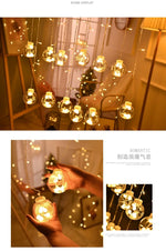 Christmas 2024 Led Lights Decoration Fairy String for Room Festoon Light Curtain Garland Party Wedding New Year's Bedroom Living
