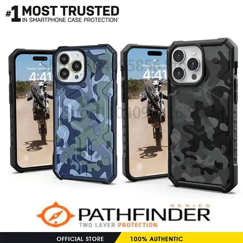Heavy Duty Camo Shockproof MagSafe Case for Apple iPhone 16 Pro Max 13 14 15 Plus Original Pathfinder Military Magnetic Cover