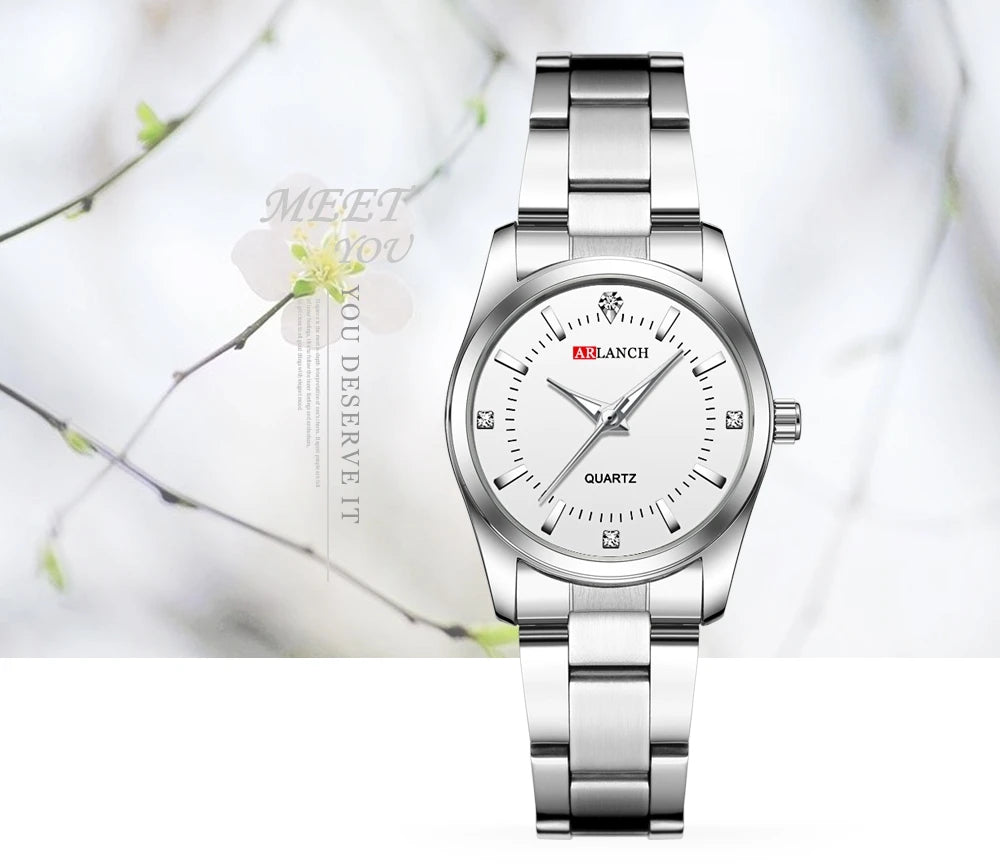 Luxury Women's Watch 29mm Fashionable Stainless Steel Rhinestone Pink Minimalist Girl Clock Outdoor Travel Women Wrist Watches