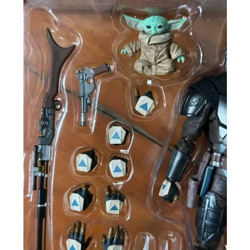 In Stock Genuine Bandai S.H.Figuarts SHF Star Wars The Mandalorian Grogu Mandalorian Darksaber Anime Action Figure Model Toys