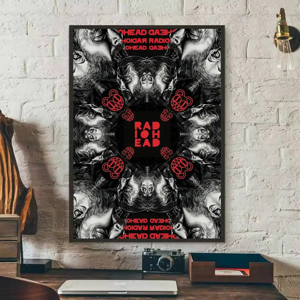 Rock Band R-Radiohead Poster Gallery Prints Self Adhesive Home Decor Decoration Wall Decals Living Room Sticker