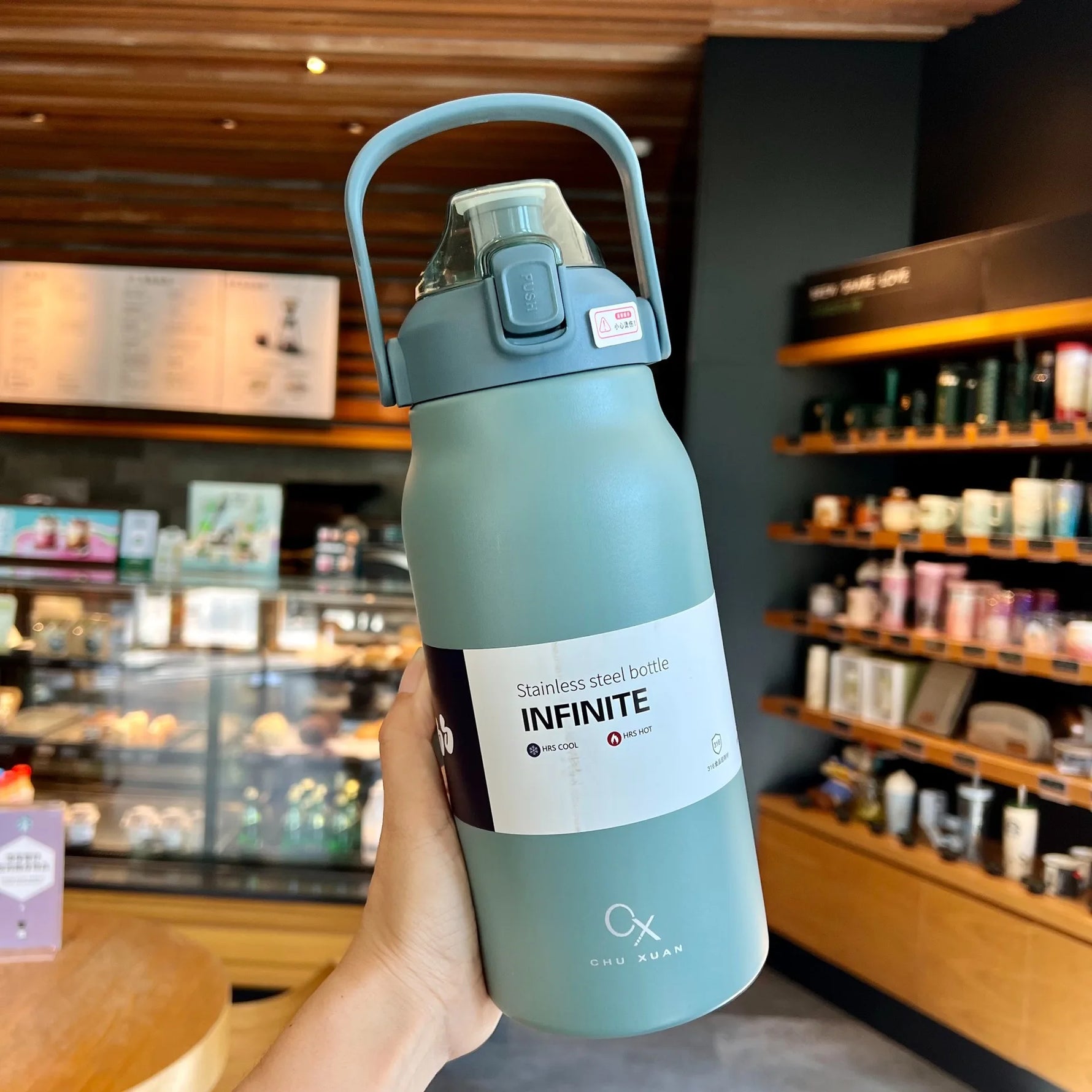 1.3L/1.7L Large Capacity Thermo Bottle Outdoor Mug Stainless Steel Thermos Water Bottle Portable Vaccum Flask Cold And Hot Tumbl