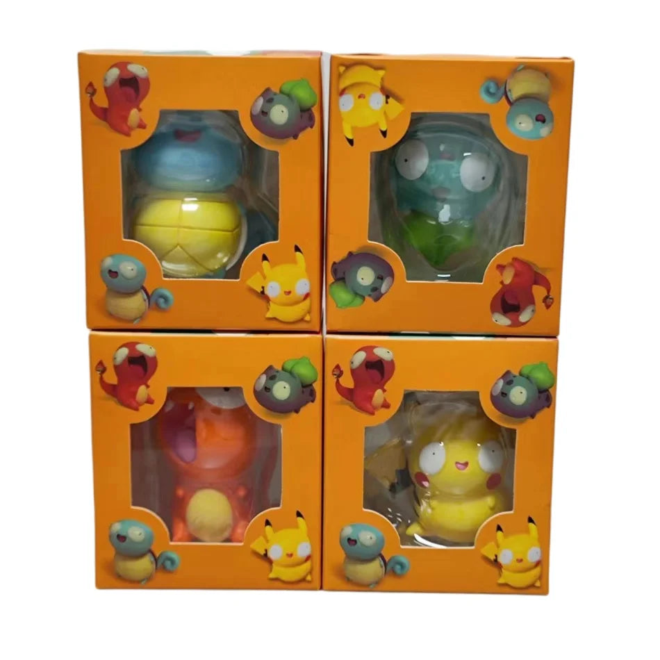 NEW Pokemon Figures Cutes Yusan Silly toys Pikachu Bulbasaur Squirtle Charmander Funny Action Figure Cartoon Doll Model Toys