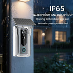Wireless Doorbell Camera with Solar Cover 1080P Video Intercom Motion Detect Night Vision Waterproof Outdoor Smart Doorbell Wifi