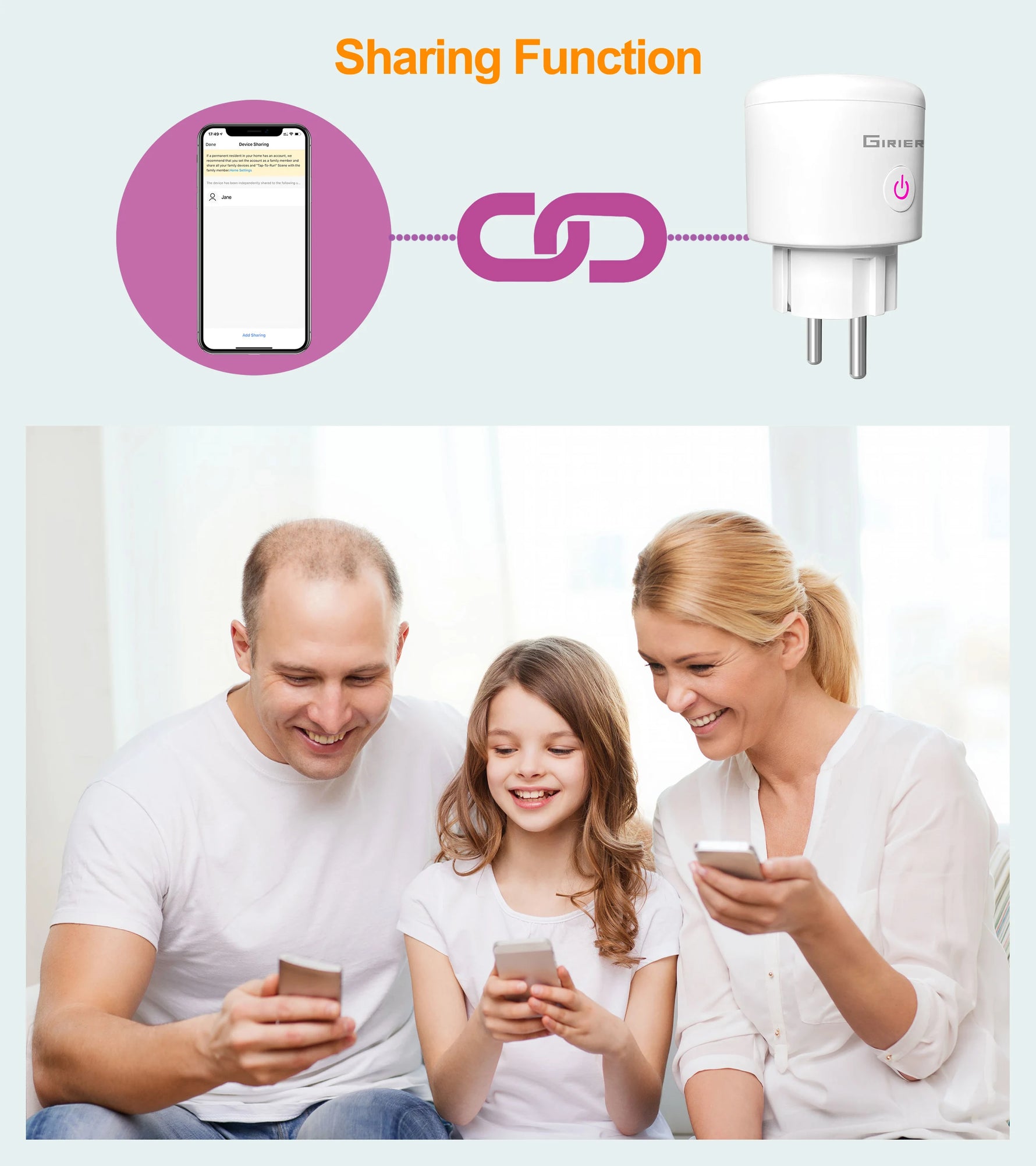 GIRIER Tuya Smart Wifi Plug EU with Power Monitoring 20A Smart Socket Outlet 4200W Compatible with Alexa Hey Google Yandex Alice