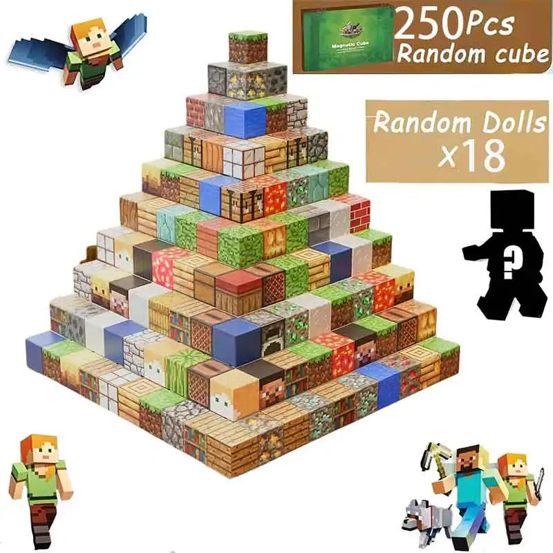 Magnetic Building Blocks Mine World Cube Magnet World Set for Kid Age DIY Model Children Stem Best Montessori Sensory Toy