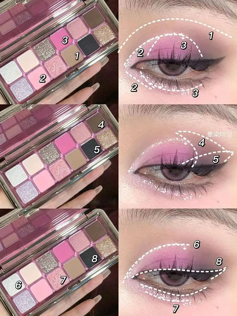 12 Color Eye Shadow Plate Matte Pearl Eyeshadow Girl Beginner Makeup Eyeshadow Tray