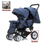 EU STOCK Twin strollers Double kids two seats strollers foldable carriage wholesale baby stroller Front and rear seats