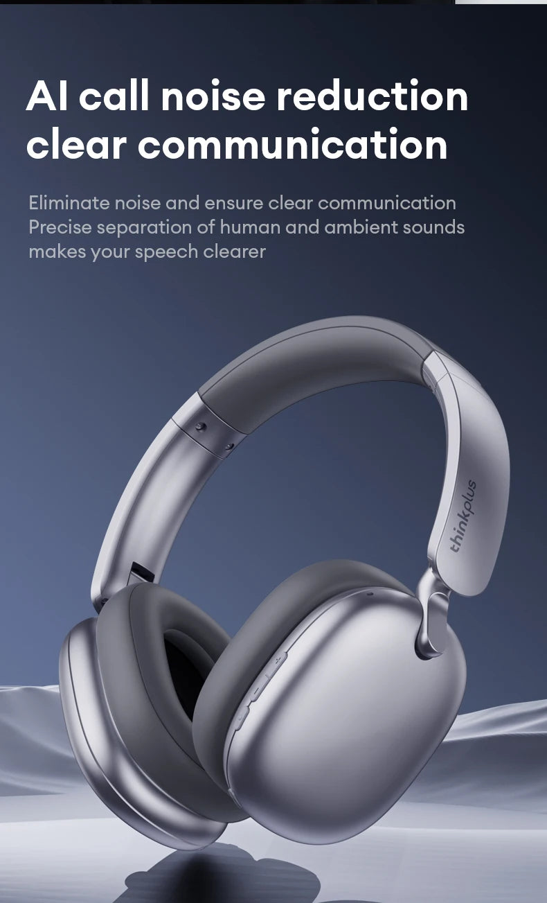 Original Lenovo TH60 Wireless Bluetooth 5.4 Headsets Over-Ear HD Call HIFI Surround Sound Headphones Low Game Latency Earphones