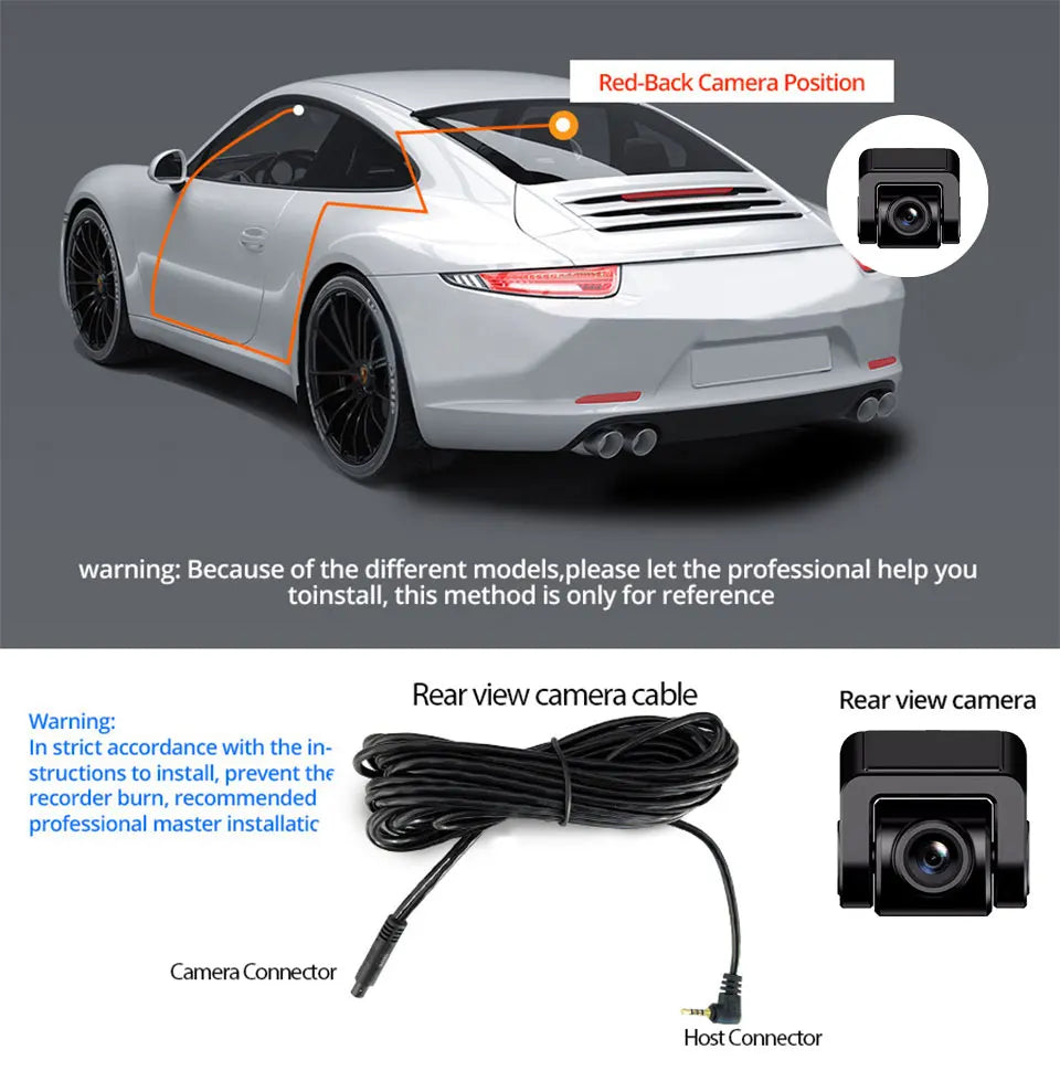 Dash Cam 4K UHD Recording Car Camera DVR Night Vision Video Recorder Built-In Wi-Fi Support GPS 24H Parking