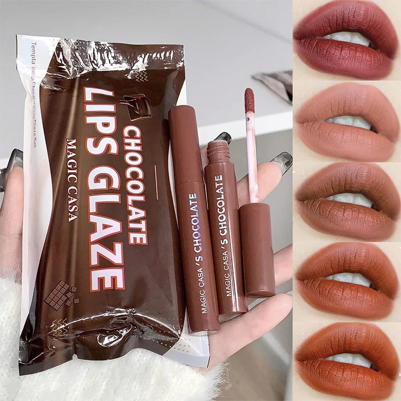 Chocolate five lip glaze set Mist matte lipstick girl student