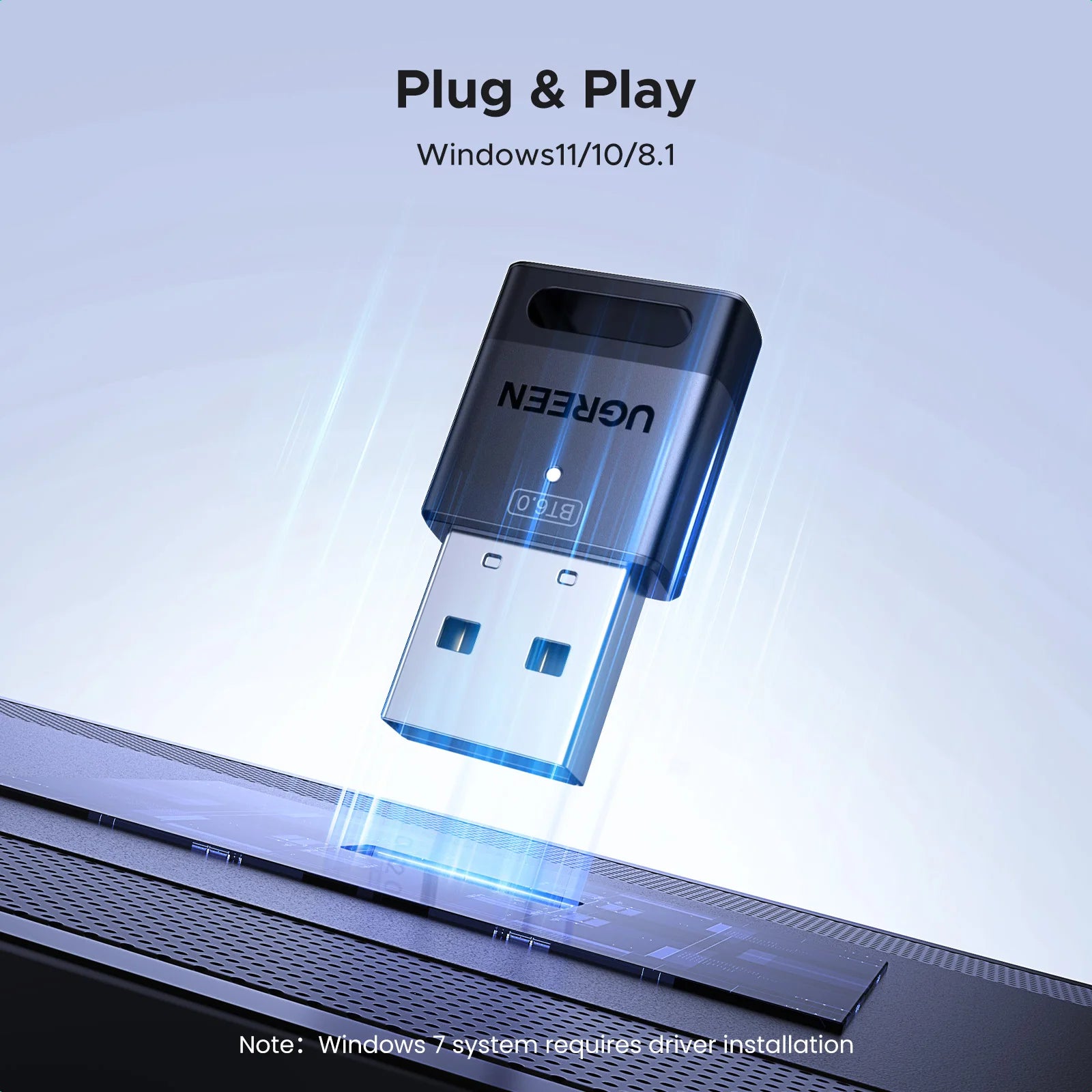 UGREEN USB Bluetooth Adapter, Bluetooth 6.0 Dongle for PC Windows 11/10/8.1, Bluetooth Receiver & Transmitter for Keyboard/Mouse