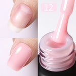 BORN PRETTY Milky Pink Rubber Base Gel Nail Polish Glitter 15ml Semi-Permanent Varnish Soak Off Self Leveling UV LED Gel