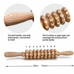 9 Rollers Wooden Handheld Massager Roller Stick for Trigger Point, Anti-Cellulite, Body Muscle Pain Relief