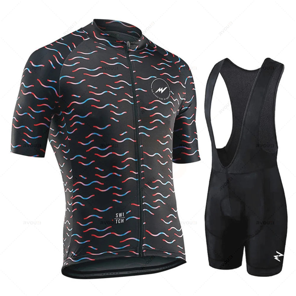 Morvelo-Bicycle Jersey Set, Breathable Bike Uniform, Quick Dry Cycling Clothing, MTB Clothes, Bicycle Shirt