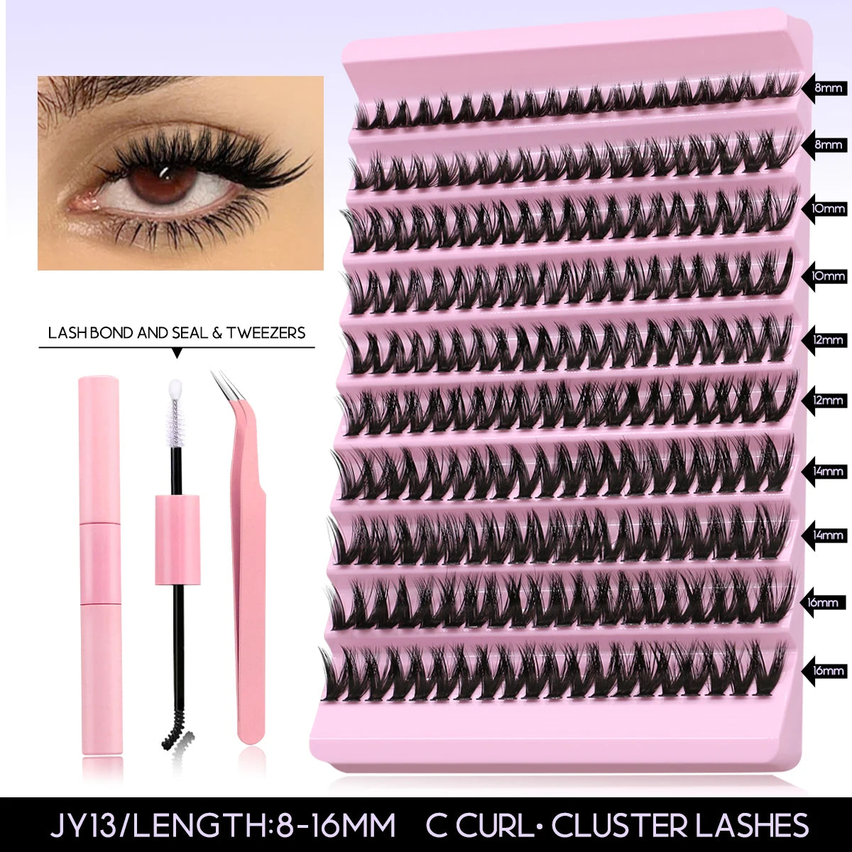 DIY Lash Extension Kit Individual Eyelash Extension Kit Cluster Lashes Kit Lash Glue Remover for Eyelash Extensions Makeup
