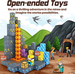 Magnetic Building Blocks Mine World Magnet Cube Set STEM Montessori Sensory Toy for Kids Boys Girls Ages 3+ DIY Model Children