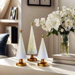 Table Christmas Tree 3 Pieces Christmas Sculpture Indoor Resin Star Tree Figurine For Home Room Winter Party Decorations Table