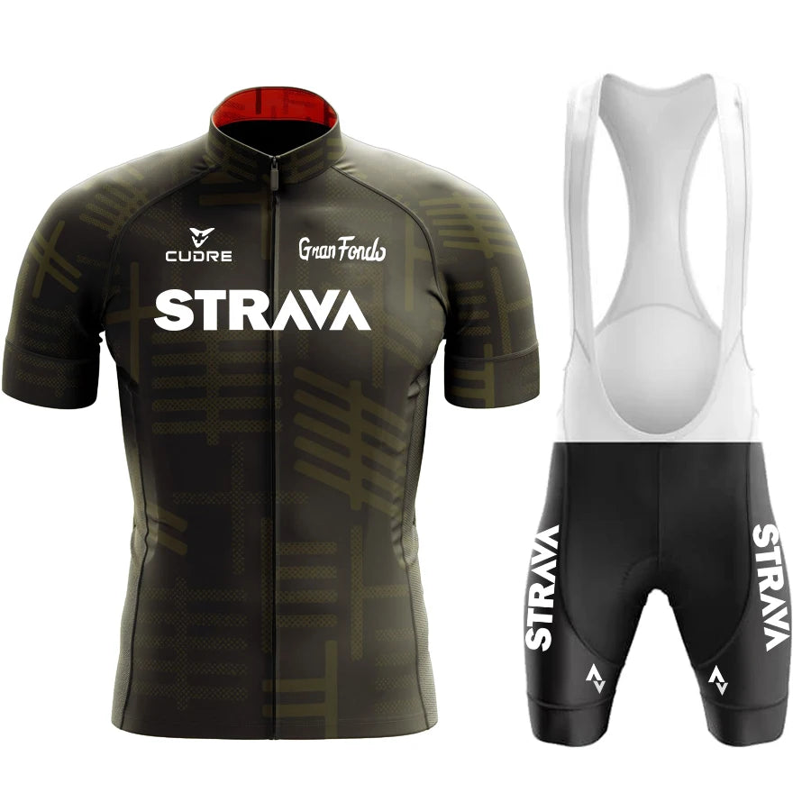 STRNVN Men's Summer MTB Cycling Jersey Set – Breathable Short Sleeve Bike Outfit