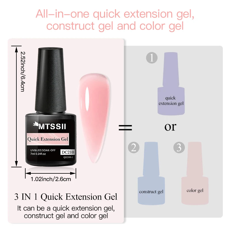 MTSSII 7ml Quick Extension Nail Polish Jelly Transparent Nude Pink Red Hard Gel  Quick Building Nail Art Gel Varnish For Nails
﻿