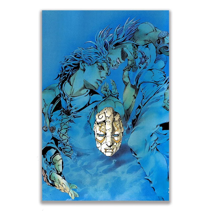 Anime JOJO Bizarre Adventure Retro Poster Canvas Wall Art Printing Waterproof Home Living Bed Room Bar Hallway Aesthetic Decor