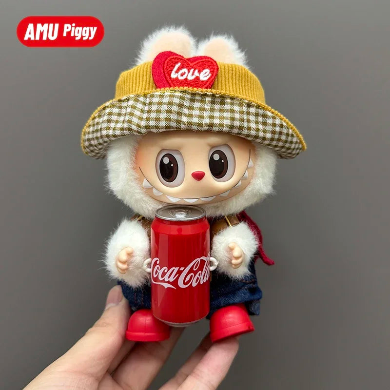 Clothes for Clothes Doll DIY Accessories Pull Cloth Cola Happiness Factor Labubu Clothes Set Doll Outfit Have Shoes
