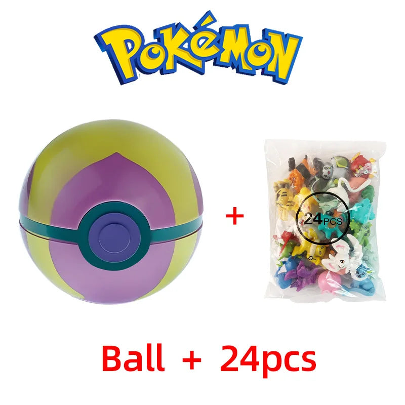 24pcs Pokemon Figure Different Styles Tomy Model Collection 2-3cm Pikachu Anime Pokeball Poke Ball Go Elf Toys Dolls Child Gift