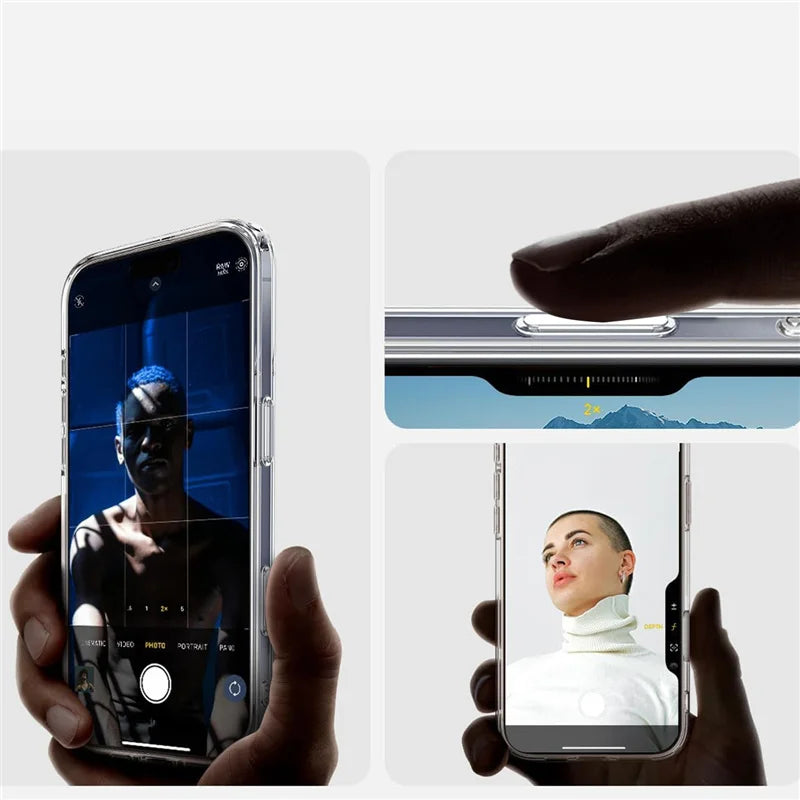 Crystal Transparent for Magsafe Magnetic Case For iPhone 17 17Pro 17 Pro Max 17 Air Clear Shockproof for Wireless Charge Cover