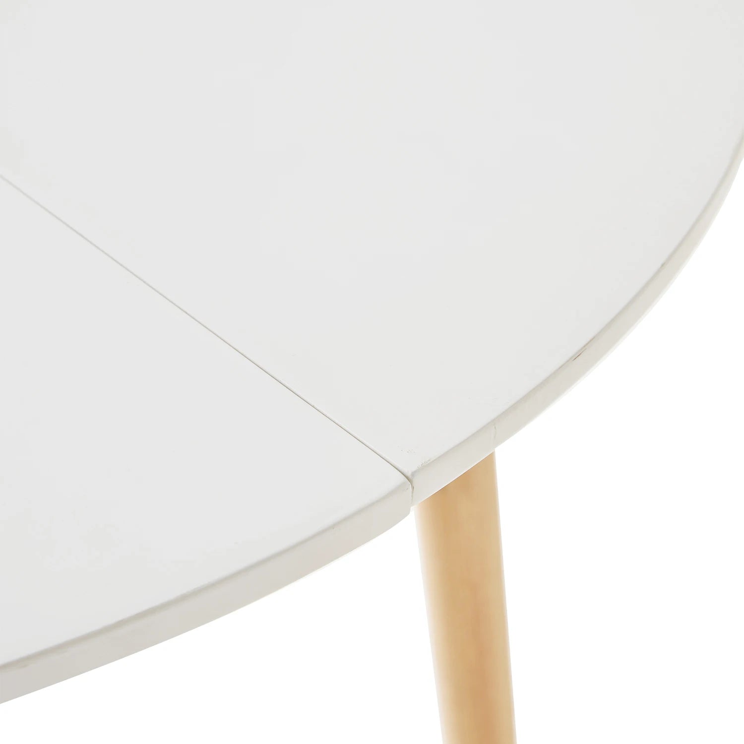 Modern Round Dining Table Nordic Scandinavian MDF Top Solid Beech Legs for Living Room Dining Room White