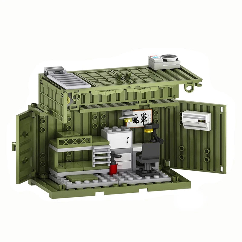 MOC WW2 Military War Weapon Soldier Accessories Building Blocks Roadblock Motorcycle Weapon case container Weapon Bag Brick Toy