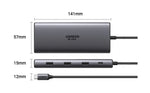 UGREEN Dual HDMI USB-C HUB 8K 4K HDMI Adapter 10 in 1 Splitter with RJ45 USB3.0 PD 100W Dock for MacBook Pro Air Laptop USB HUB