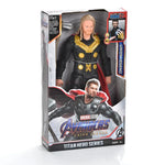 Action Toy 30cm Marvel Avengers Toy Thanos Hulk Spiderman Iron Man Captain America Thor Black Panther With Sound And Light