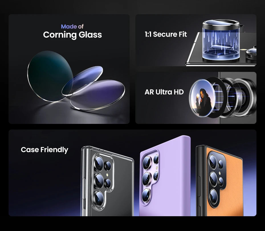 UGREEN Camera Lens Protector for Samsung Galaxy S24 Ultra Full Lens Glass for Samsung S24 Ultra Protective Film