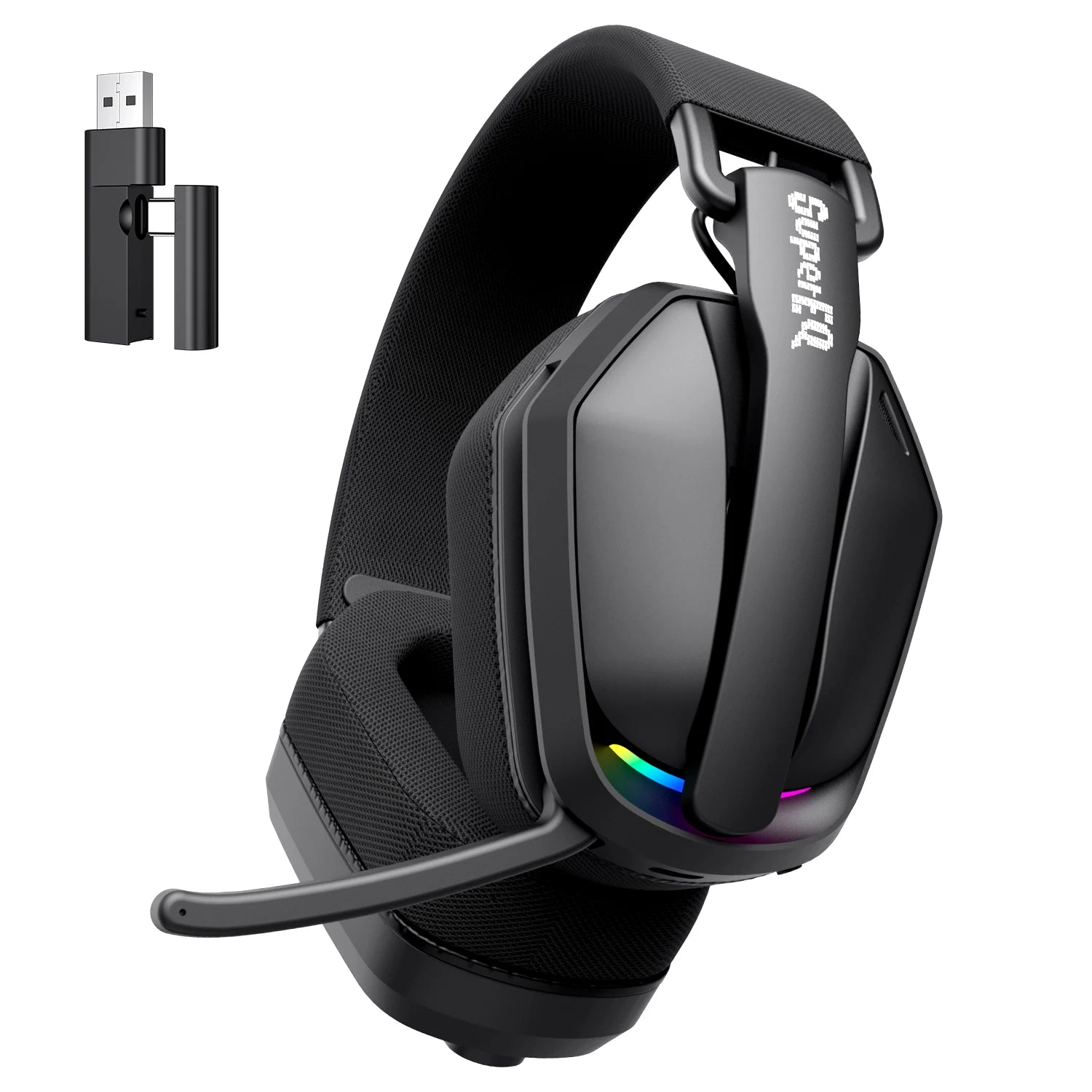 Oneodio G19BT 2.4G Wireless Gaming Headset With Mic USB/type C Transmitter Over-Ear RGB Headphones for PS5/PS4/PC /phone