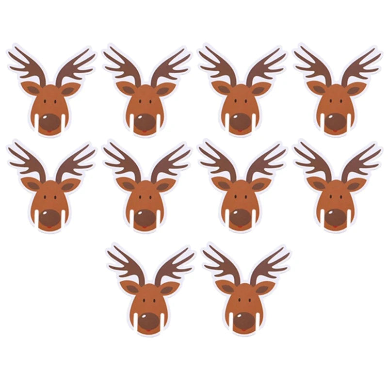 10pcs Santa Claus Snowman Tree Wine Glass 2024 Merry Christmas Decorations For Home Table Place Cards Xmas Gift New Year Party