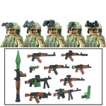 City Army Figures Building Blocks Russia Army Soldiers Weapons Special Combat Uniform Shield Combat Vests Shields Brick Toys