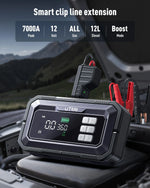 UTRAI All-in-One 7000A Car Jump Starter with Air Compressor &  OBD Diagnosis & Outdoor Camping Lights Emergency Boosters