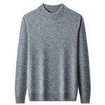 High Quality Winter Men's Mock Neck Knitted Sweater Solid Color Thick Warm Knit Pullovers Men Slim Fit Smart Casual Sweaters