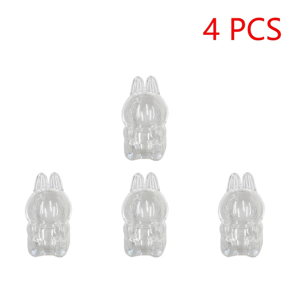 Transparent Macaron Doll Case For Labubu - Popmart Bubble Mart Storage Box, Dustproof Cover for Elf, Christmas New Year Gift