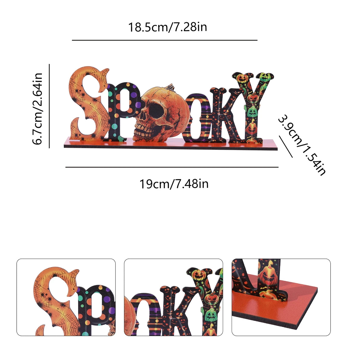 Halloween Spoky Letter Wooden Decor Festival Atmosphere Layout Tabletop Halloween Cartoon Decor Party Supplies Ornaments