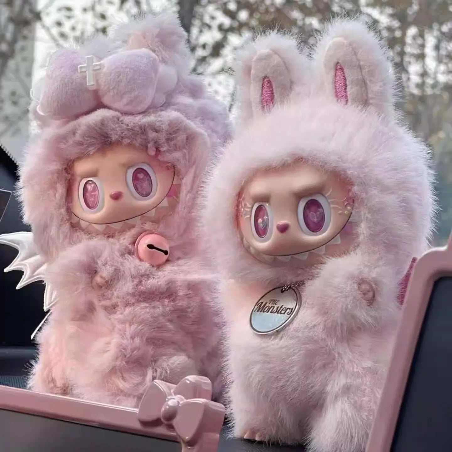 Doll Clothes  For Labubu Little Angel Pink Rabbit Plush Baby Clothes Cute And Fashionable Angel Cotton Doll Clothing Doll Sets