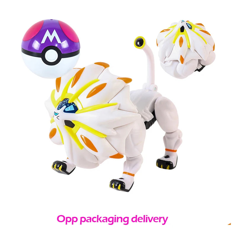 Figure Pokemon Pokeball transform Pikachu Charizard Venusaur Blastoise Mewtwo Gyarados Solgaleo Lunala Eevee poke ball toy gift