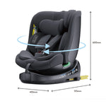 Child seat 360° ISOFIX rotating baby car seat, ECE R129/0-36 kg/0-12 years, 5-point seat belt