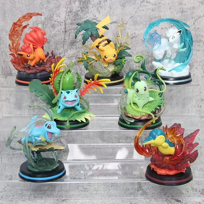 Pokemon Anime Figure Vulpix Scenes Version Figurine Toys PVC Model Collection Dolls surprise mystery box gift for a child