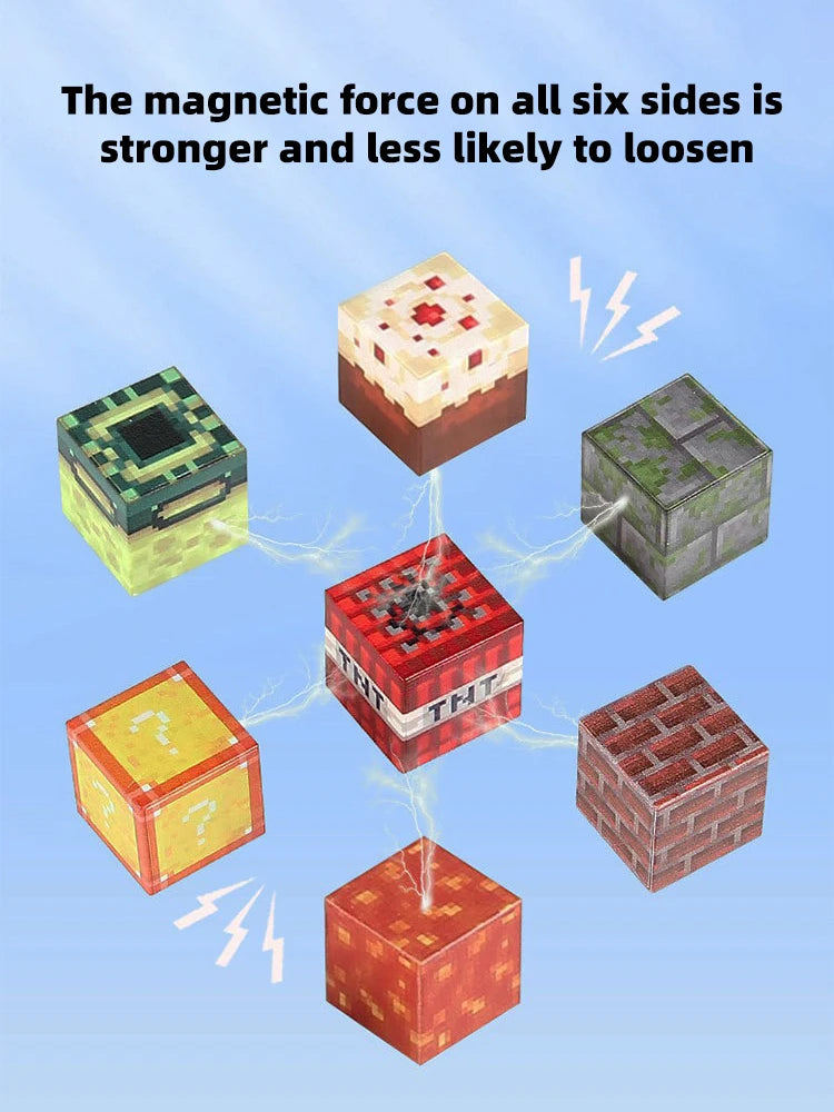 Magnetic Building Blocks Montessori STEM Educational Sensory Toys for Mine World Kids Boys Girls Ages 3+ DIY Magnet Cube Gift