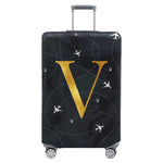 Luggage Compartment Protective Cover Letter Series Black Wear Resistant Fabric Dust Cover for18-32 Inch Travel Case Covers